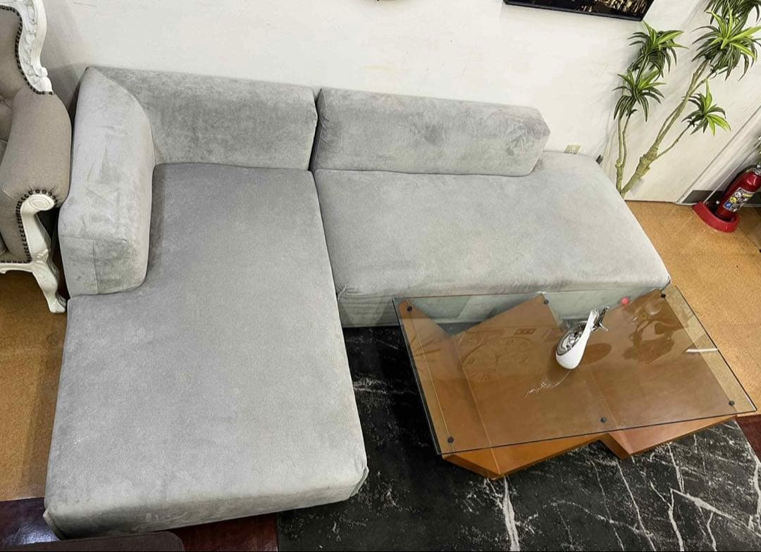 【地域限定無料配送】 Francfrancフランフラングレー L字型ソファ