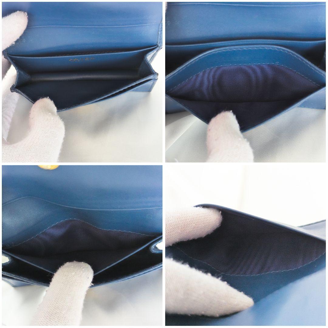 【美品】PRADA プラダ サフィアーノ 名刺入れ カードケース　ネイビー