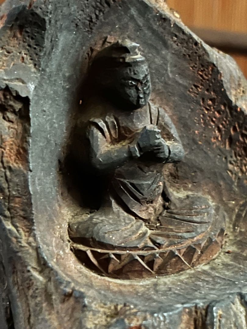仏教美術 時代 木製 一刀彫り 厨子 如来像 仏像