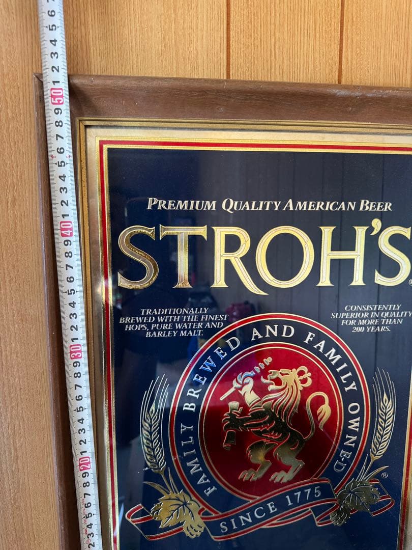 STROH'S プレミアムビール看板 約40cm x 30cm