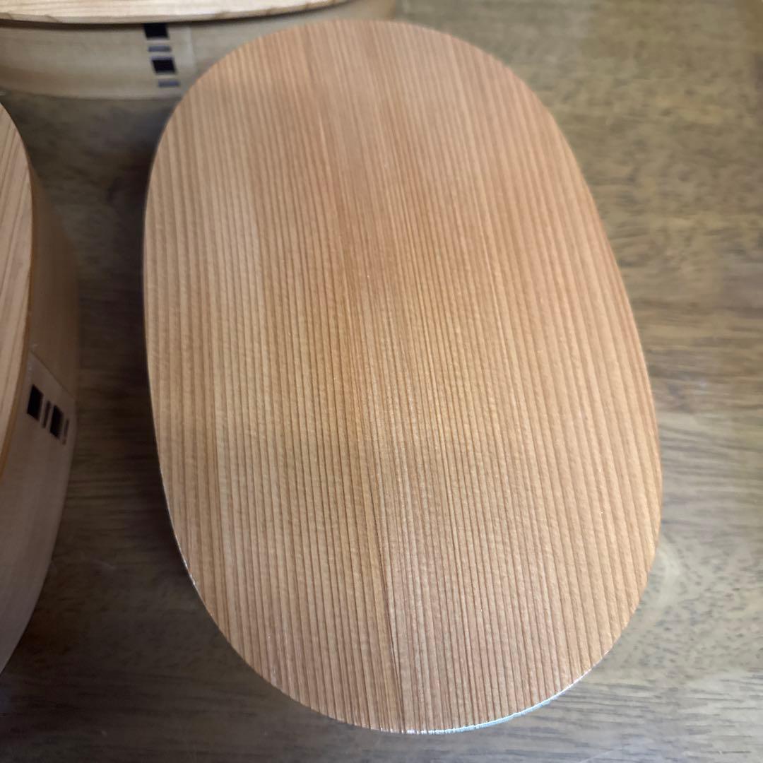 秋田　曲げわっぱ　未使用　弁当箱 朱塗　2段重ね