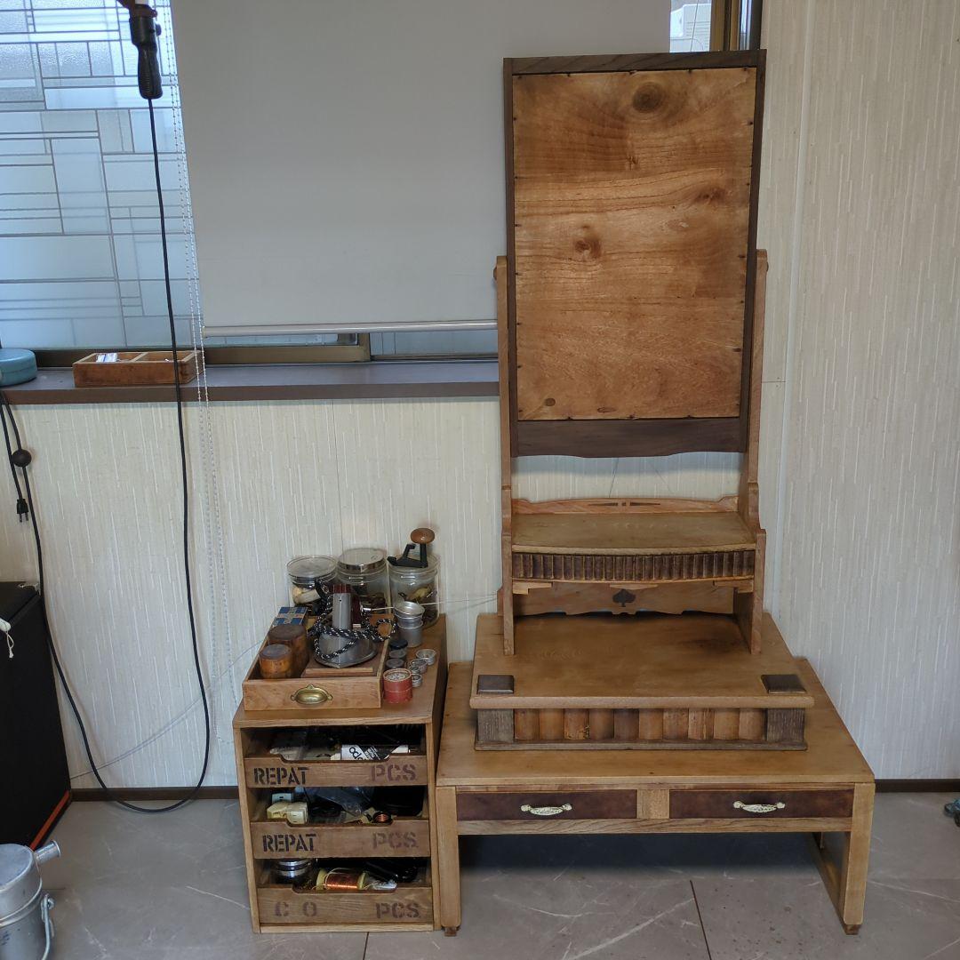 アンティーク文机　花台　飾り台　サイドテーブル　古道具