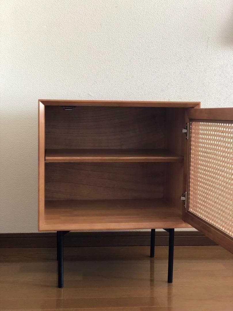 ラタン サイドテーブル　チェスカチェア風 収納　棚
