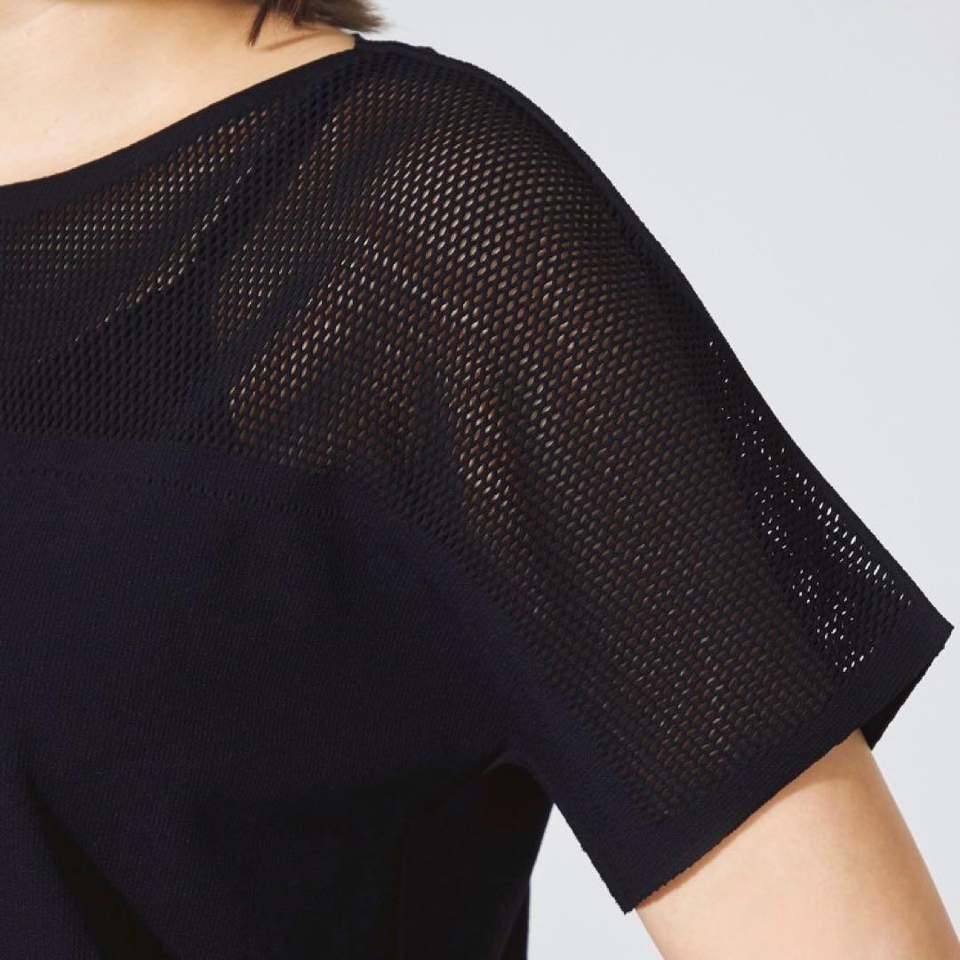 チャコット ノーソーイングニット メッシュコンビ 黒 M Tシャツ ヨガウェア