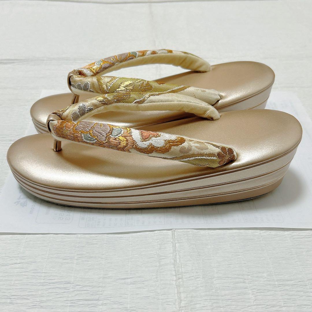 神田胡蝶　和装バッグ　草履　セット　L寸　フォーマル　振袖　成人式　正絹帯地