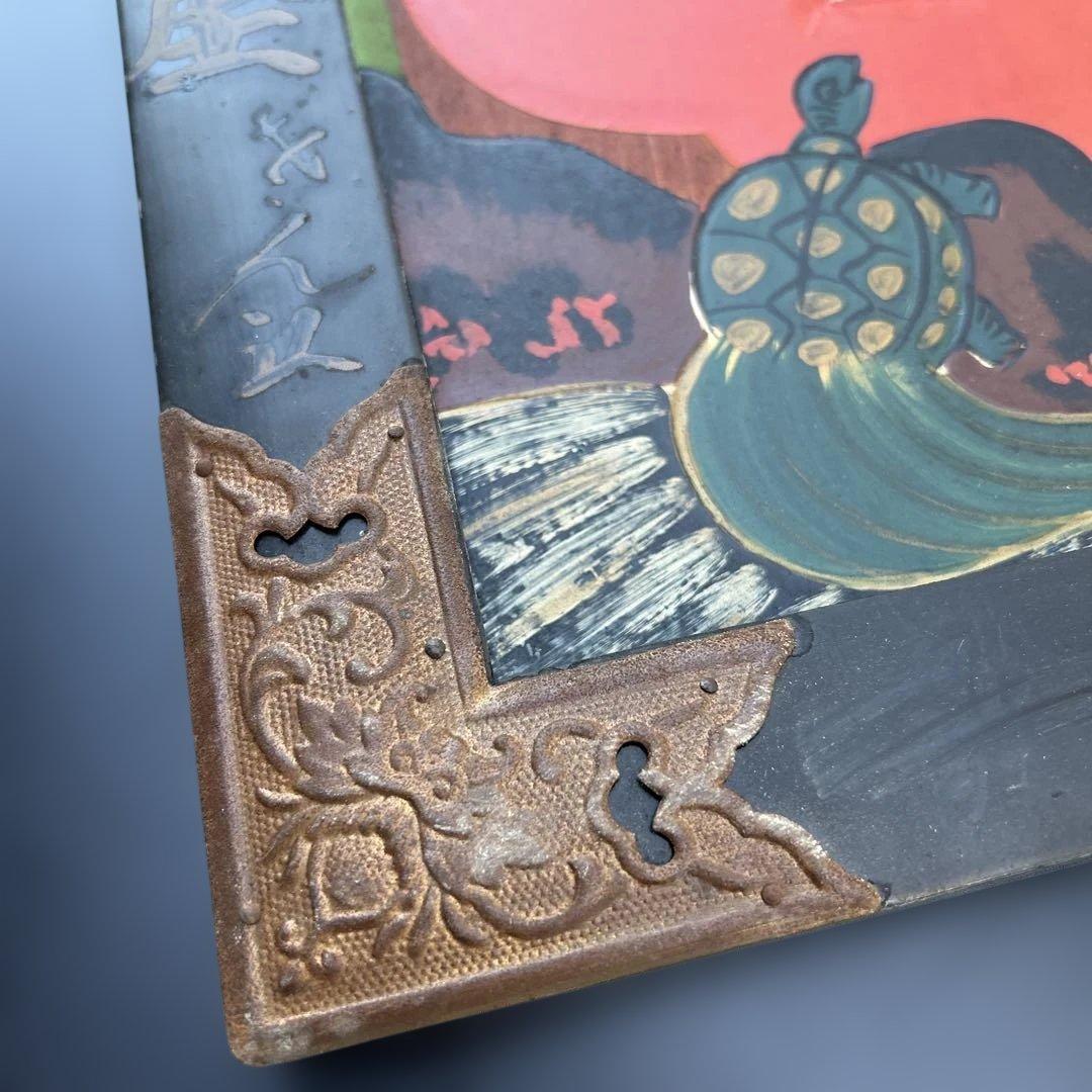 大入看板 鶴 亀 昭和レトロ アンティーク 木製看板 古美術 ヴィンテージ