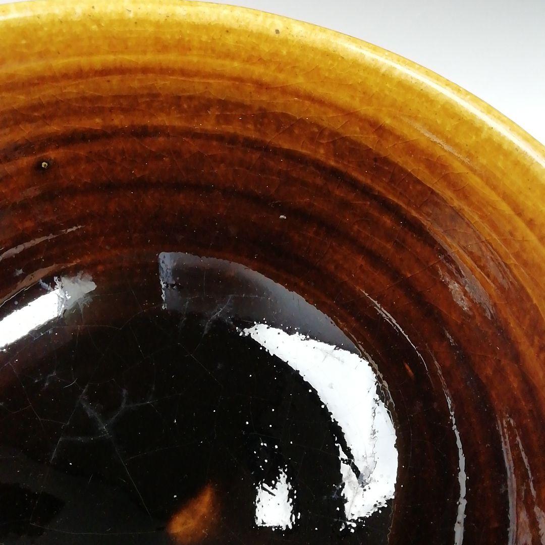 Ｔ６２５　茶碗　『飴釉　茶碗』『神通窯　筧田孝嗣』　共箱　抹茶碗　茶道具