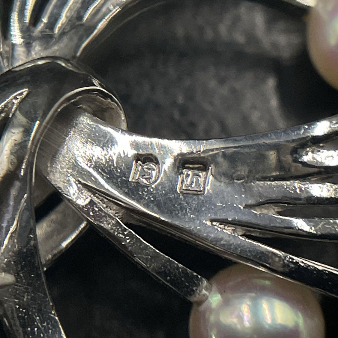 美品　MIKIMOTO　ミキモト　パール　ブローチ　あこや真珠　11粒　MS刻印