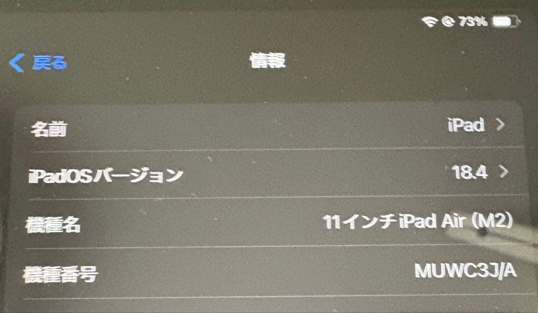iPad Air M2 11インチWi-Fiモデル 128GB 2024年モデル