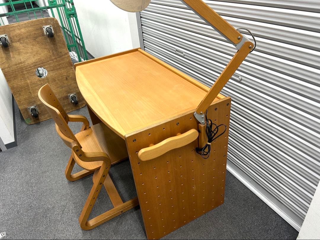 フォルミオ　木製デスク　チェアセット　学習机　椅子　バー付き
