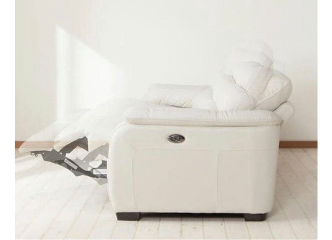 2人掛け両電動リクライニングソファ 厚革(一部合成皮革)タイプ クローナ