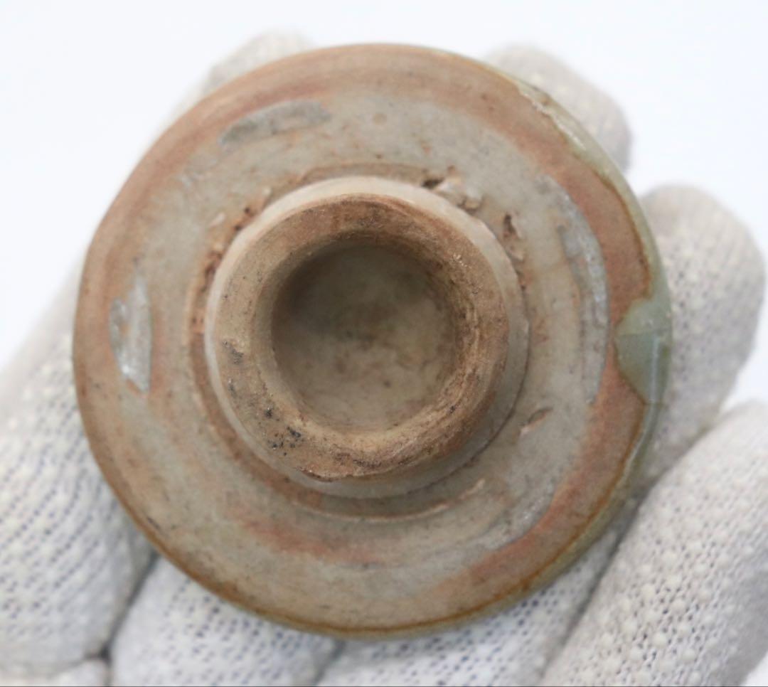 中国　宋時代　青磁小壺　龍泉窯　茶入　木箱付　送料込み250204