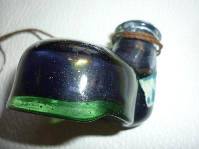 ◆希少 美品 大正時代◆篠崎インキ製造 靴型インク瓶 「チヤムピオンインキ」