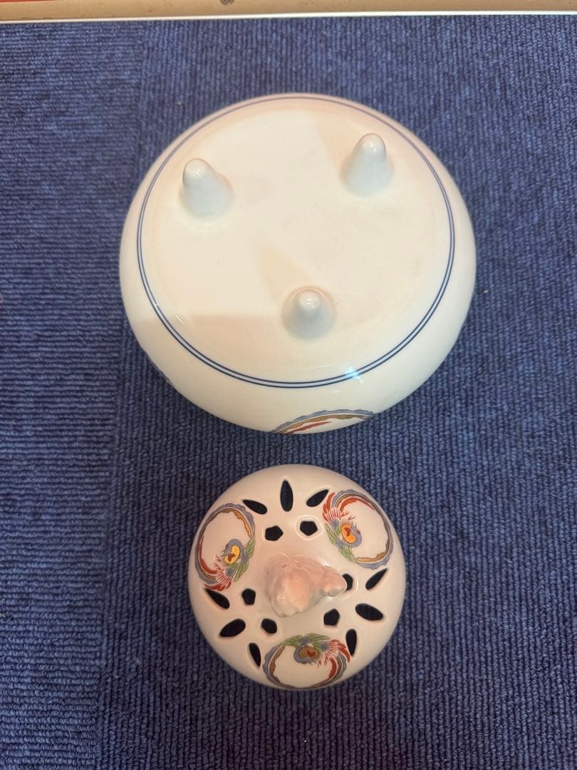 2011 有田焼 弥左衛門 作 染錦鳳文　香炉　未使用