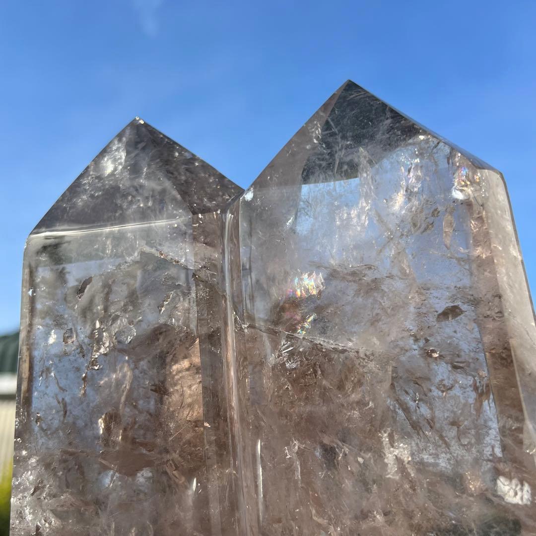 ✳️超極上水晶✨レインボー ファントム スモーキークォーツ ツインポイント 天然石