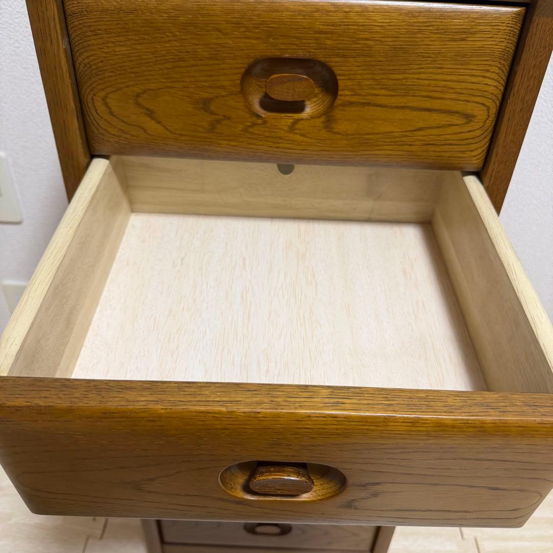 浜本工芸 ナラ材 木製 6段 スリムチェスト 国産