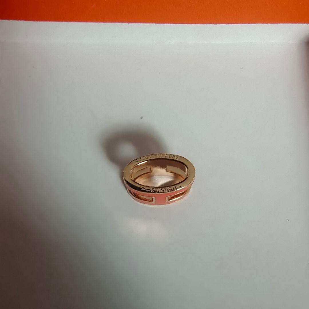 Hモチーフ ネックレス オレンジ