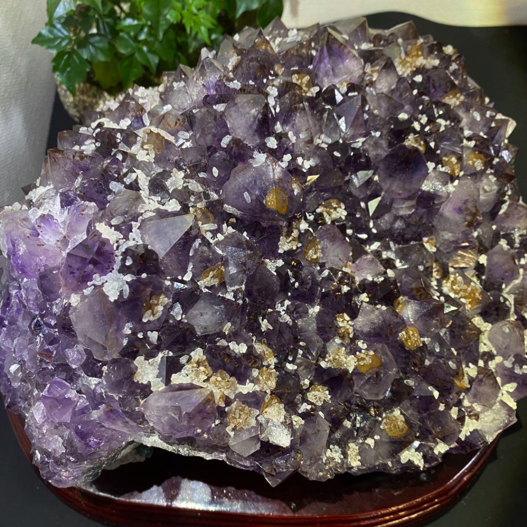 希少❗️アメジスト カコクセナイトカルサイト共生☆パワーストーン財運 原石A137