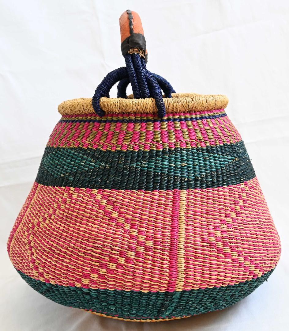 セール/新品/アフリカ ガーナ製/ブルキナボルガ バスケット/44×46cm