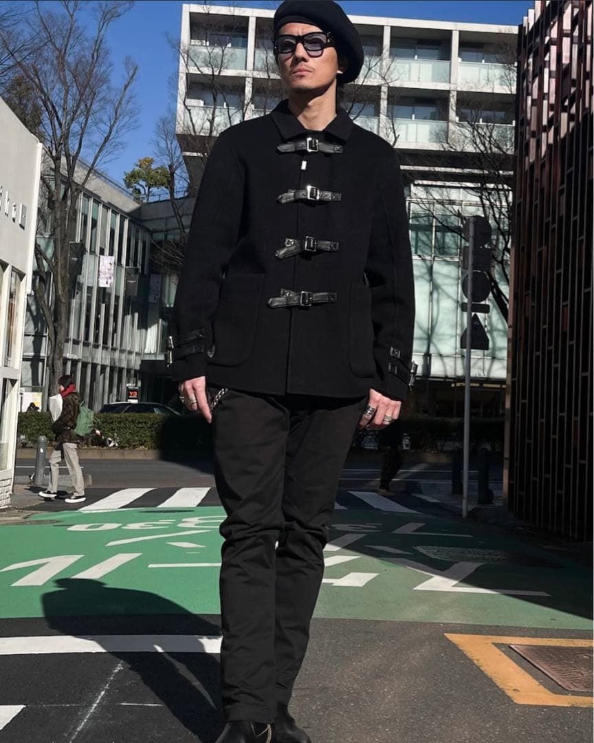 CRIMIEクライミー 【新品】ウールダッフルコート本革アプリーケーション　M