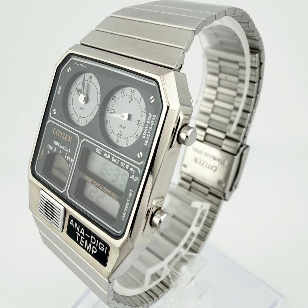 美品 シチズン アナデジテンプ 8988-001911 メンズ クォーツ腕時計