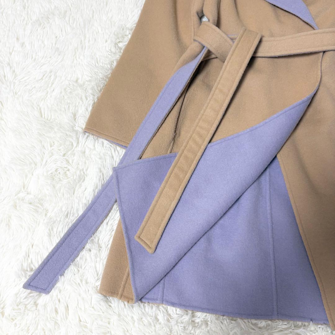 マックスアンドコー ダブルフェイス バイカラー ウールコート