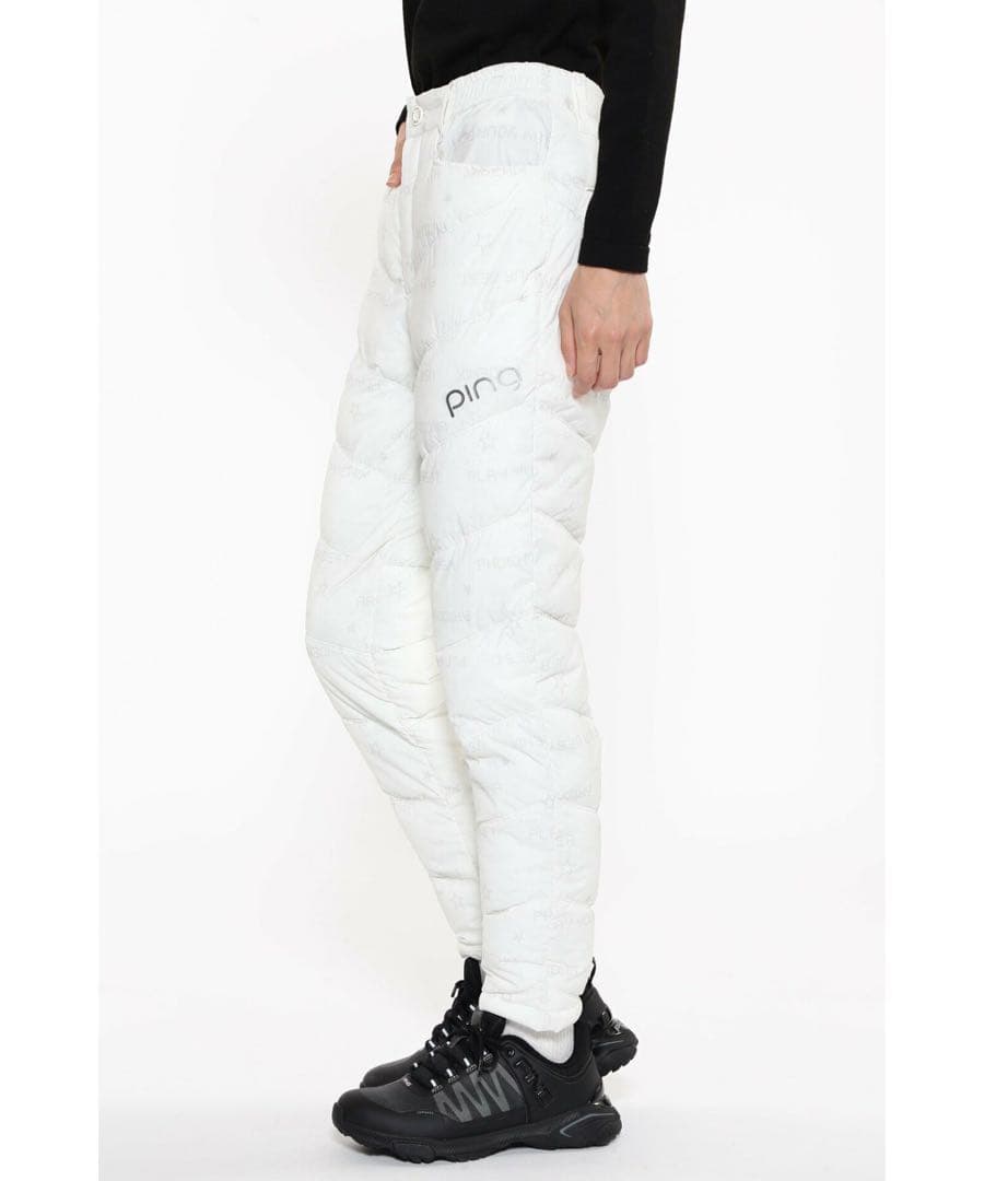 新品上下セットping 防寒レディースホワイトダウンジャケット＆パンツ