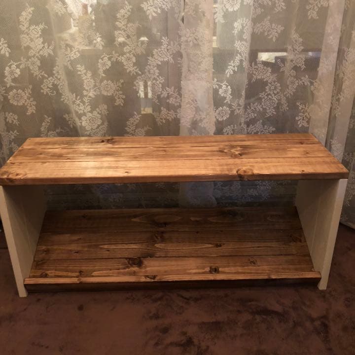 収納ベンチ　斜めver.  ハンドメイド　おもちゃラック　ランドセルラック