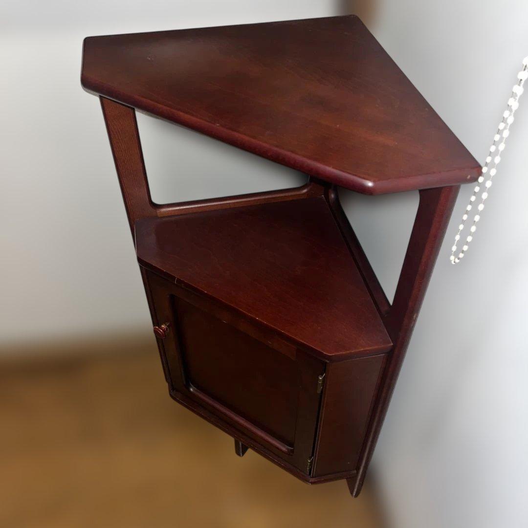 Karimoku　カリモク　電話台　木製　三角　コーナー　インテリア