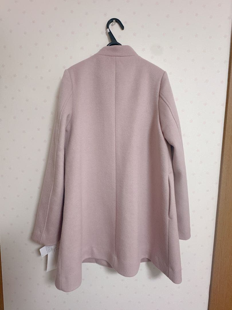 Aラインビジューリボンコート　リリーブラウン