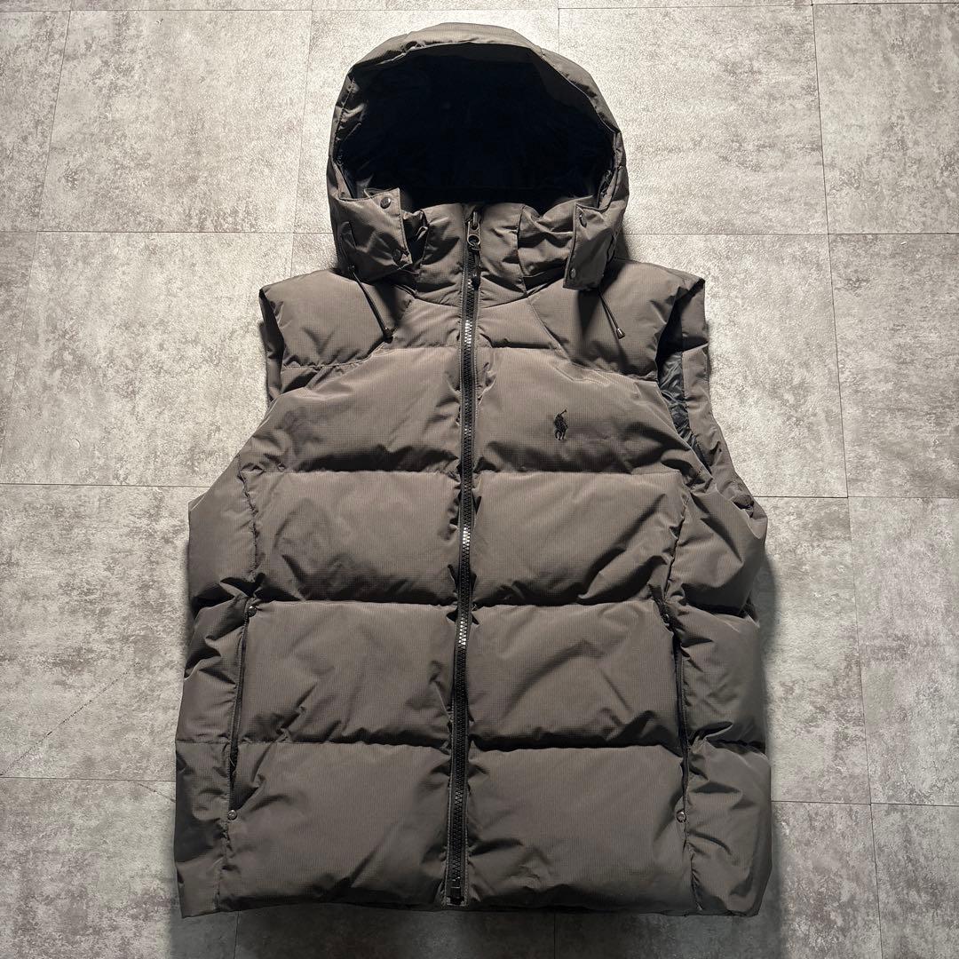 極美品　近年モデル　ポロラルフローレン　ダウンベスト　2way グレー　L