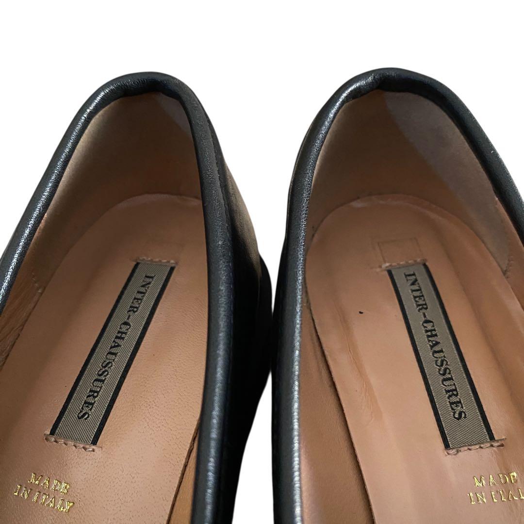 INTER-CHAUSSURES ラウンドトウキルトビットローファー37