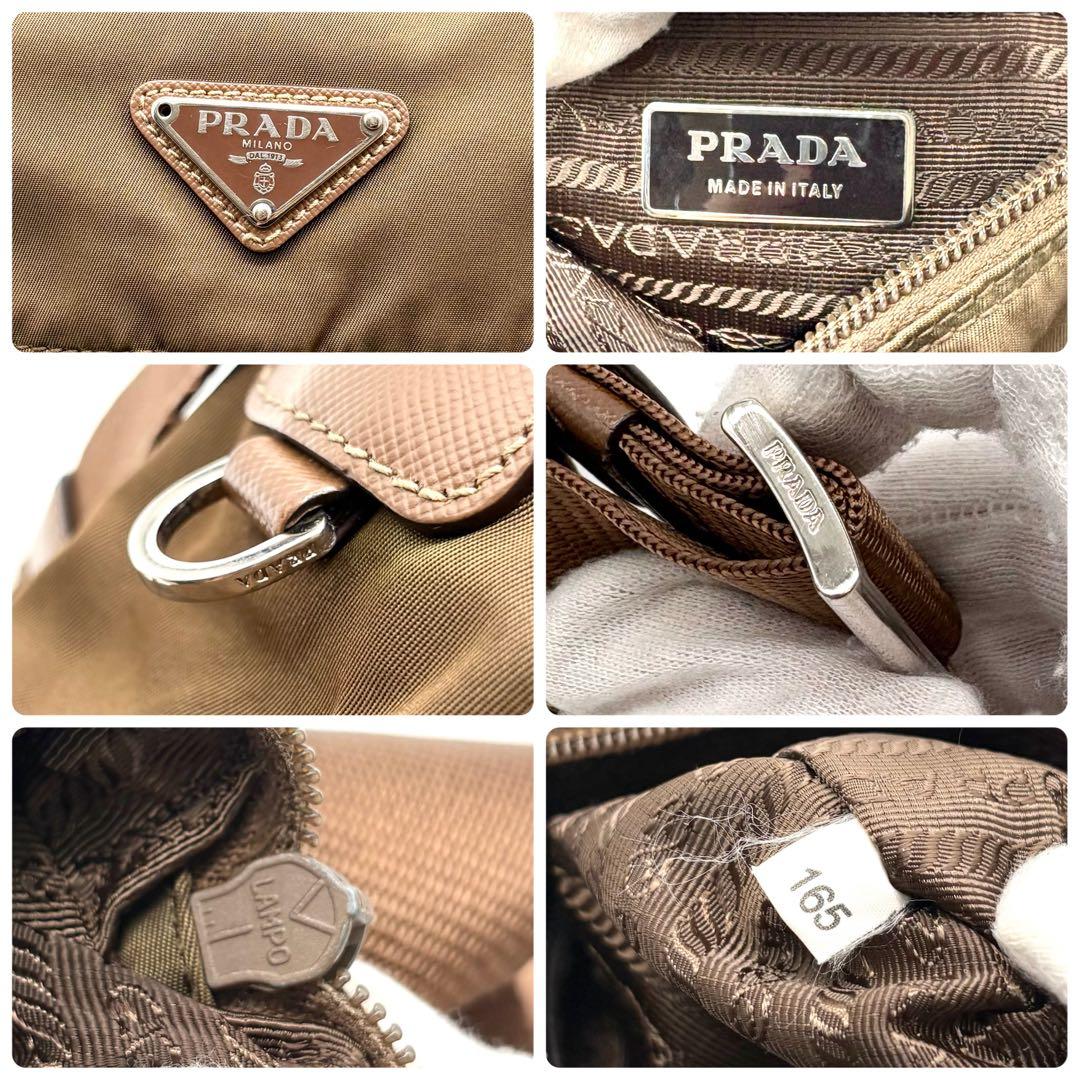 【極美品】プラダ ショルダーバッグ 近年モデル ナイロン サフィアーノ カーキ