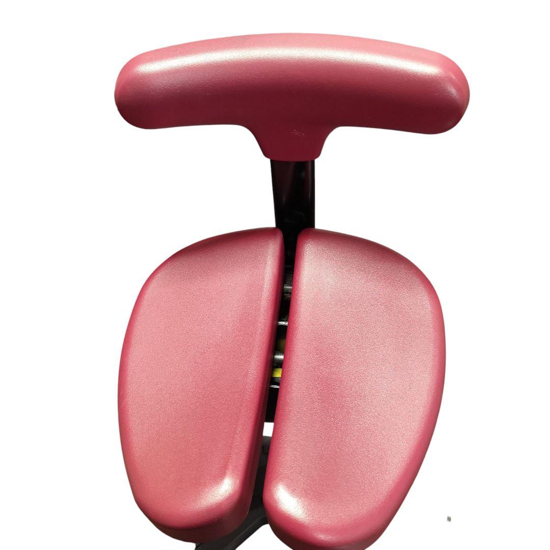 【美品 クッション 足置付】アーユルチェア ルナ 丸ベースタイプ レッド 赤