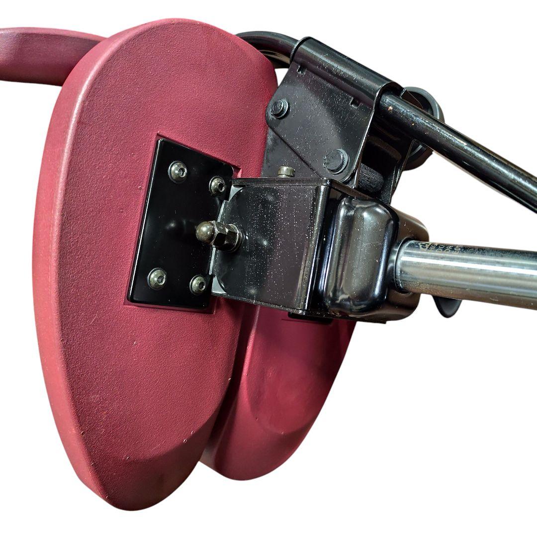 【美品 クッション 足置付】アーユルチェア ルナ 丸ベースタイプ レッド 赤