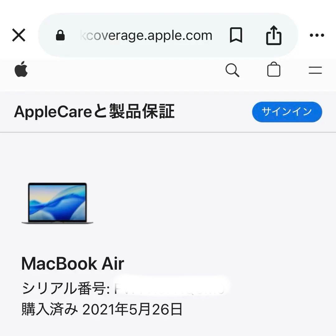 【バッテリー100%】MacBook Air M1モデル 16GB 512GB