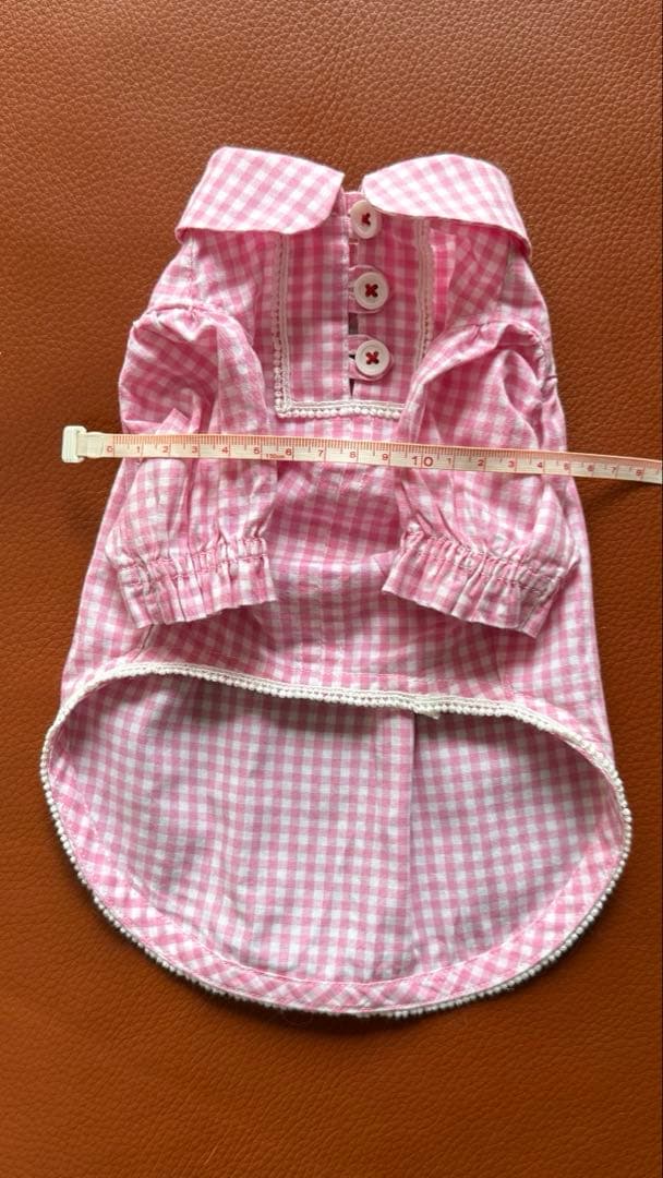 犬服 ギンガムワンピとエプロン