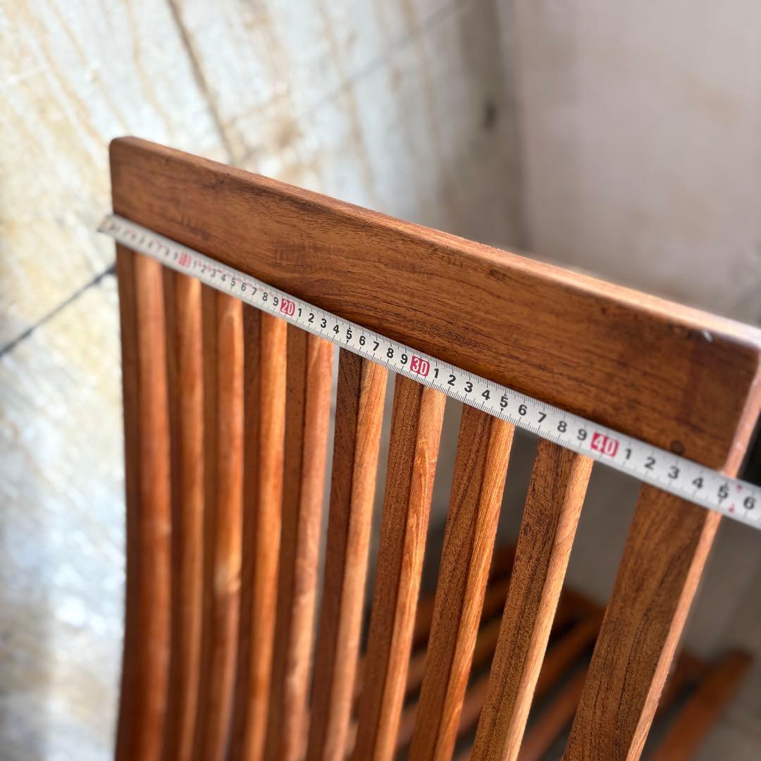 チーク無垢材　フォールディング　スライドチェア　ガーデンチェア