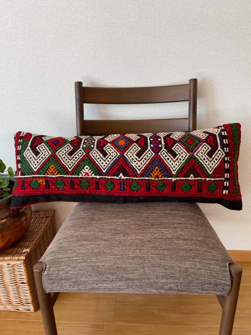 オールドキリムクッションカバー 綺麗なコザック　80x30 cm