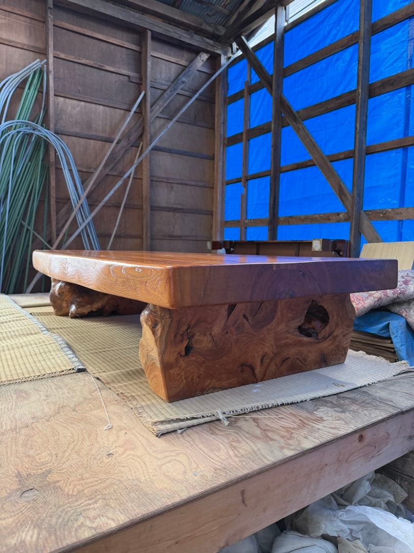 一枚板欅テーブル　ローテーブル