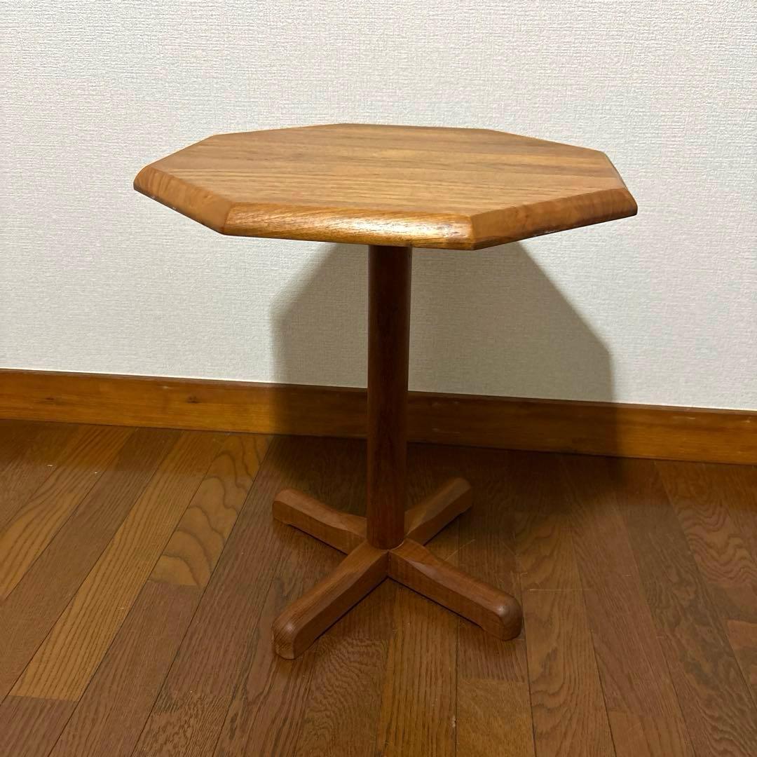 【良品】デンマーク 八角形サイドテーブル チーク