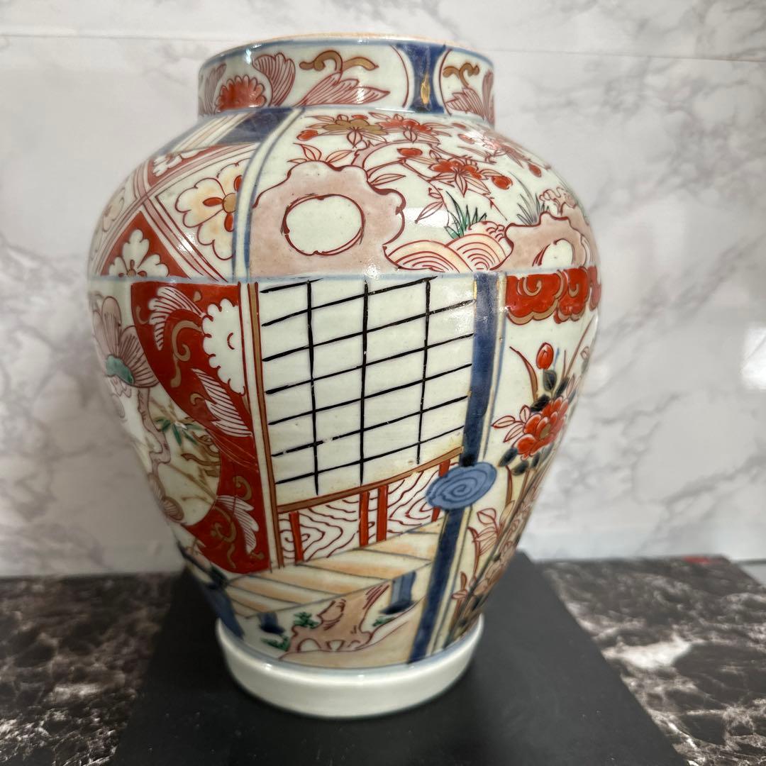 江戸時代、元禄、染錦、沈香壺。箱付き、