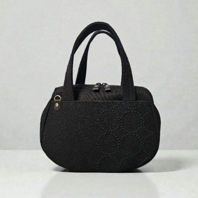 ぽってりボストンL ミナペルホネン×クヴァドラ タンバリンハリンダル 限定出品