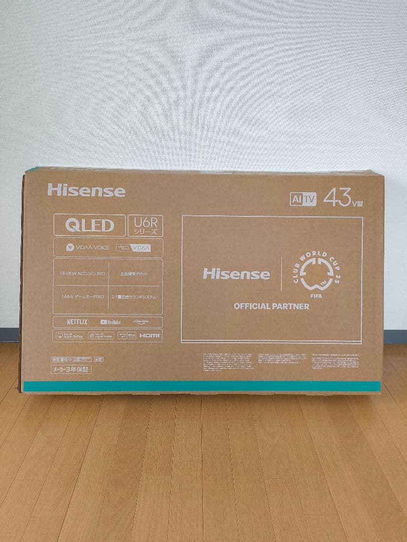Hisense 43インチ QLEDテレビ 43U6R 美品