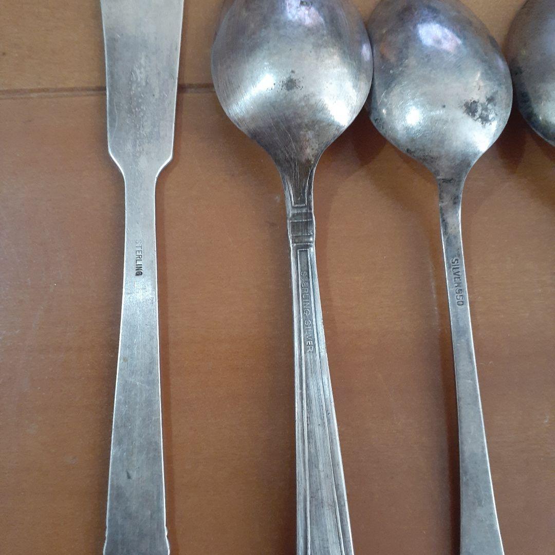 銀製品 スプーン5本バターナイフ1本　まとめ売り silver シルバー