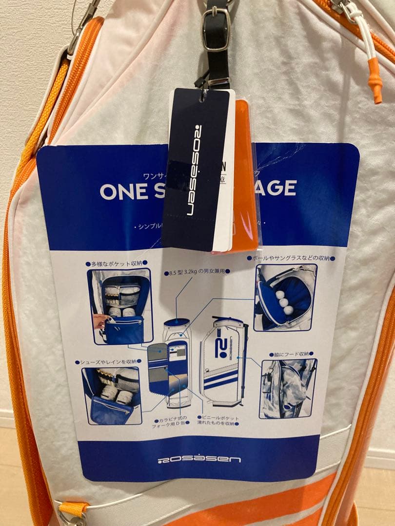 【新品タグ付】ロサーセンrosasen/ロゴ入りキャディバッグ★オレンジ♪★