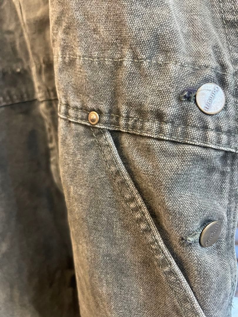 カーハート　オーバーオールダブルニー　カーキ　48×32