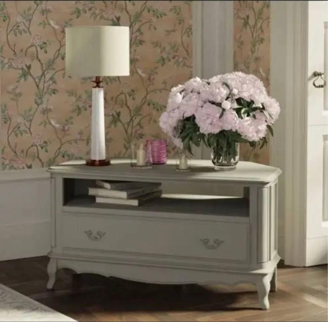 ローラアシュレイ Provençale コーナーTVテーブル 1引き出し付き