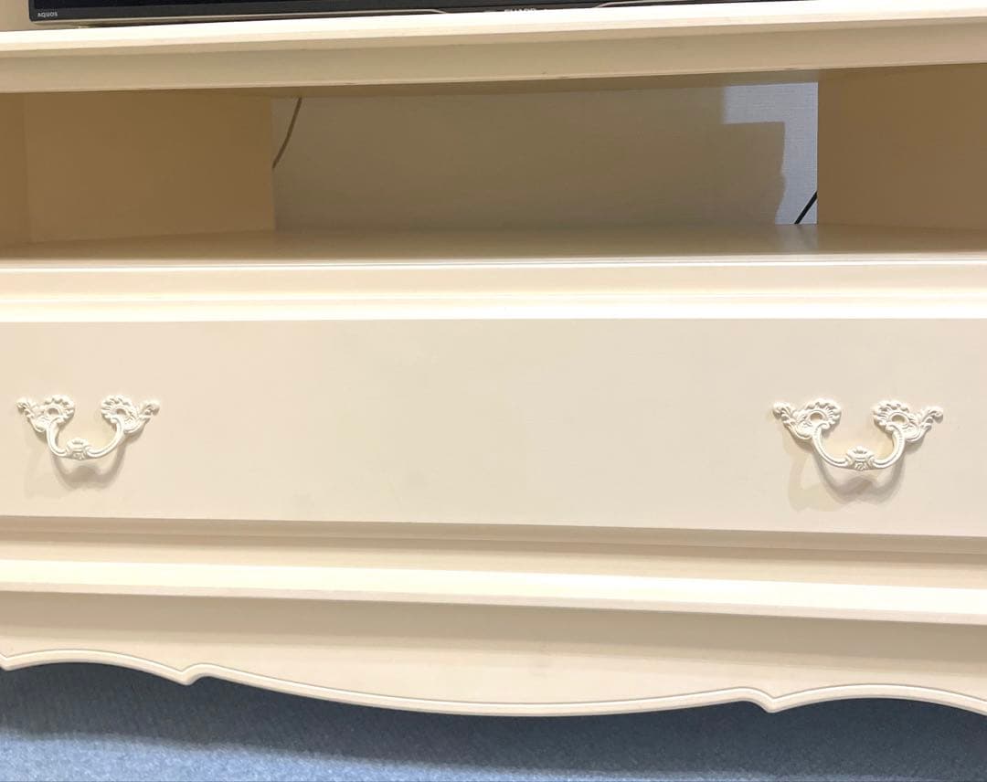 ローラアシュレイ Provençale コーナーTVテーブル 1引き出し付き