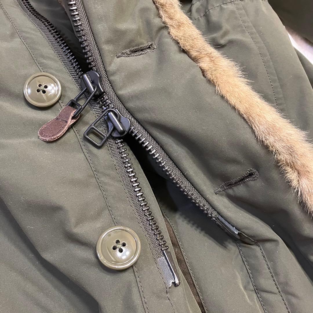 Johnbull アビエイターコート LL カーキ ラクーンファー付　美品